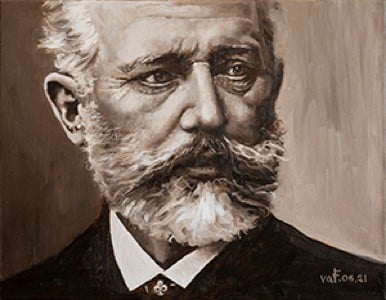 Piotr Ilyich Tchaikovsky
Oil on Canvas
18" x 14"