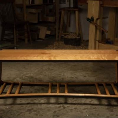 Borderline Series: Bench Cherry Hardwood / Black Milk paint, oil finish
60”(L) x 14”(W) x 18”(H) approx.