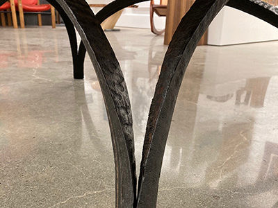 Walnut Live Edge coffee table with Ebonized legs.