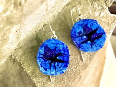 Azurite Geode From Russia with Sterling Silver
Earrings