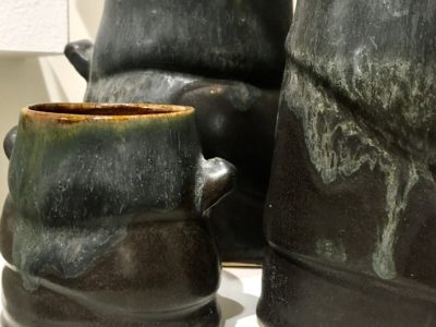 Gun Metal Oval Vases
Pottery