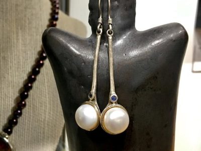Long Fresh Water Pearl & Sterling Silver
Earrings
