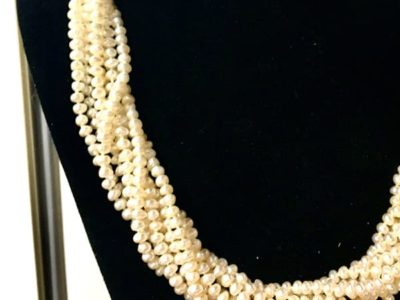 Multi-strand Freshwater Pearl with 14kt Gold Clasp Necklace