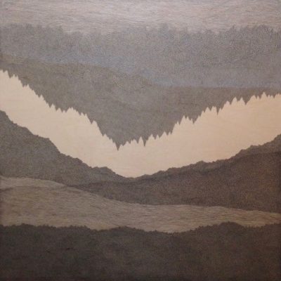 Title: Cavern
Date: 2021
Size: 36x36x1.5"
Material: Wood panel canvas, archival ink pen, mixed media