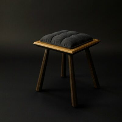 Pillow Stool- White Oak:Charcoal