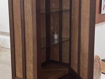 Lightening 1 Cabinet: Black Walnut, White Oak, Glass