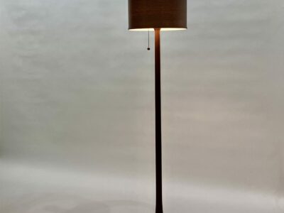 Floor Lamp MCM Series, Walnut, White Oak, Wenge, wax oil finish , 57 ½” H with a 10 ¾” x 10 ¾” base, 2023